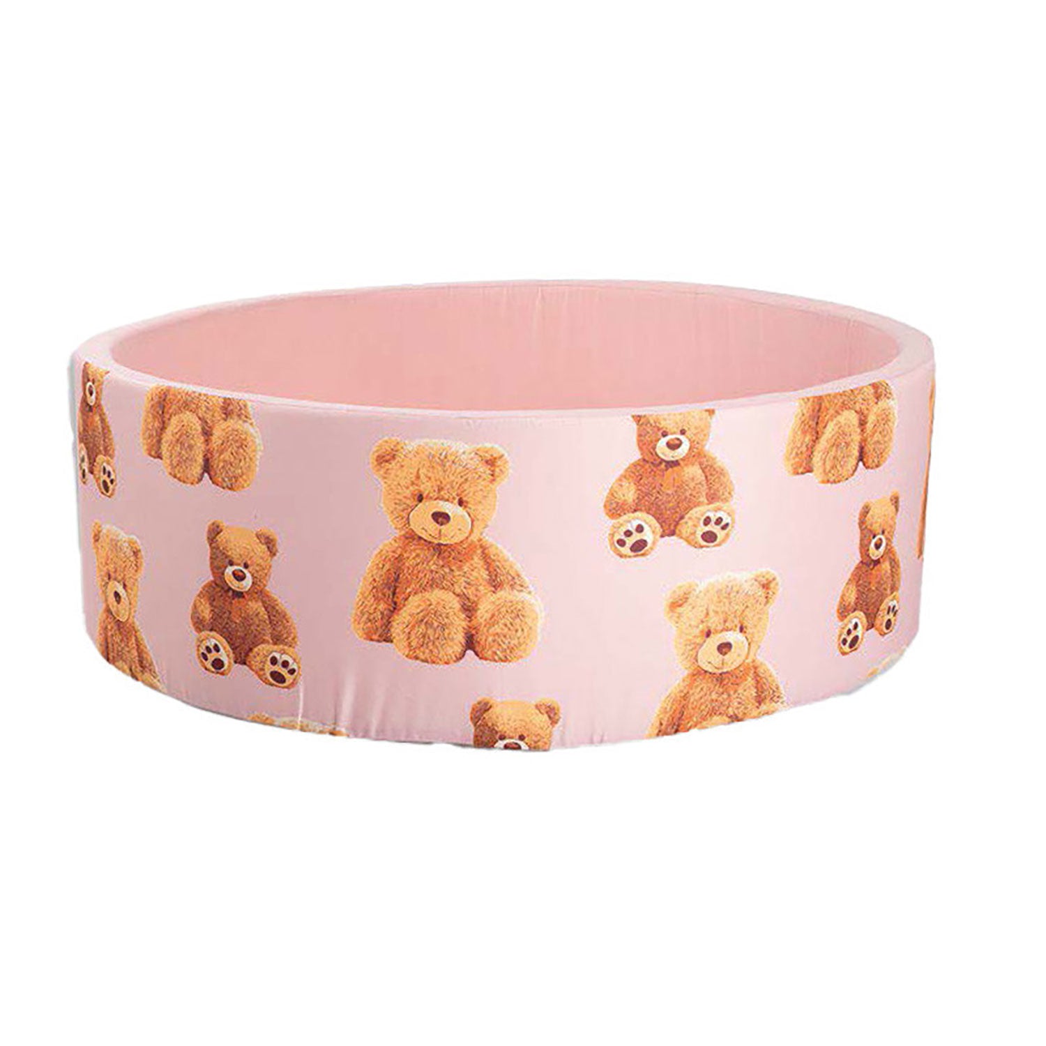 Piscina per Palline per Bambini Ø83x30 cm in Cotone Teddy Rosa