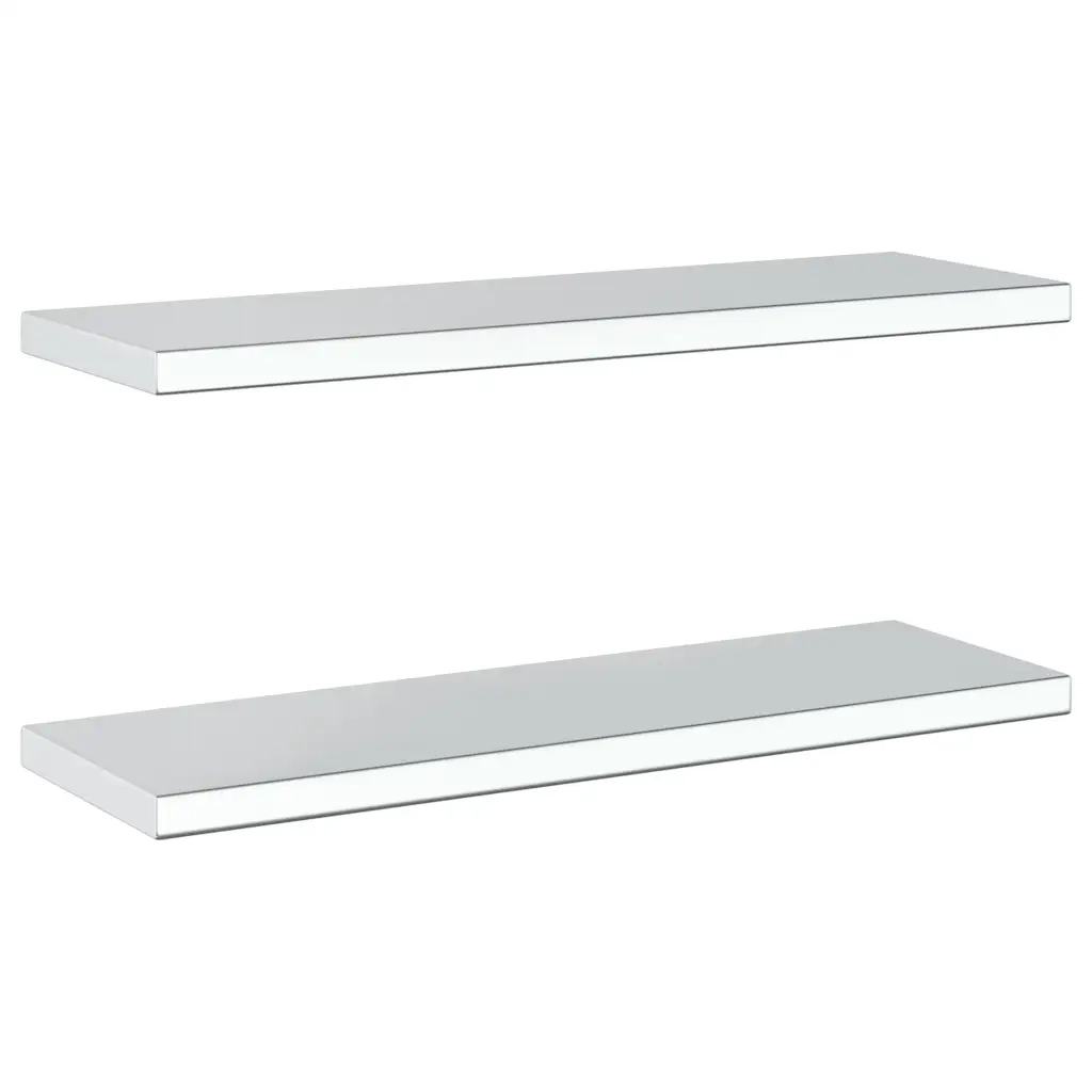 Mensole a Muro 2 pz 75x23,5cm Argento in Acciaio Inossidabile 30283