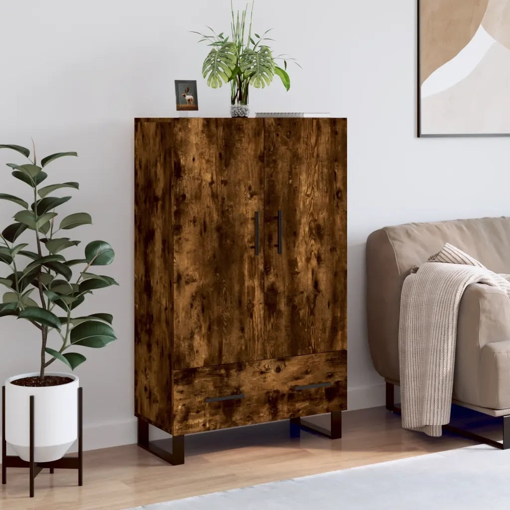 Credenza | Madia | Buffet da pranzo | Armadio da pranzo Rovere Fumo 69,5x31x115 cm in Legno Multistrato