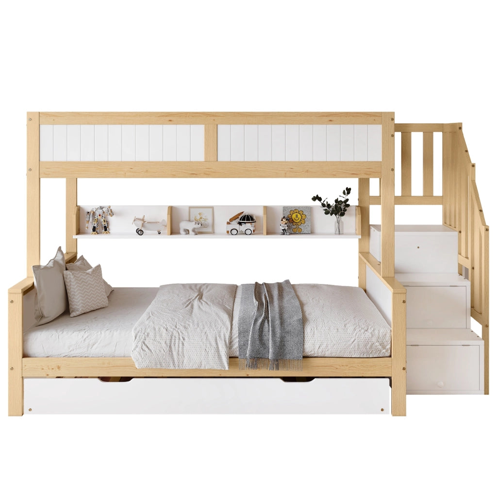 Letto a castello 90x200&90x190&120*200 - Xylo - Bianco con armadio