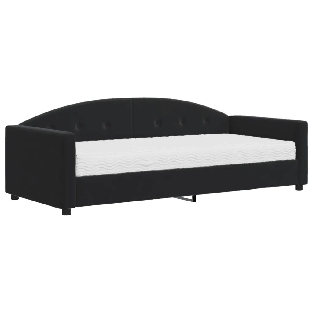 Divano Letto con Materasso Nero 90x200 cm in Velluto 3197281