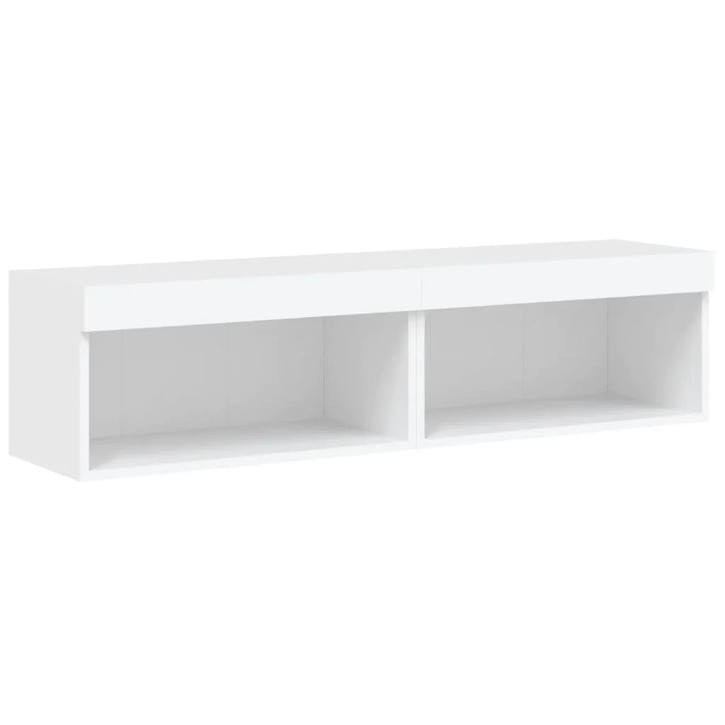 Mobile TV multimediale mensola TV credenza mobile TV per sala da pranzo soggiorno camera da letto con luci LED 2 pezzi 60 x 30 x 30 cm bianco 02_0028843