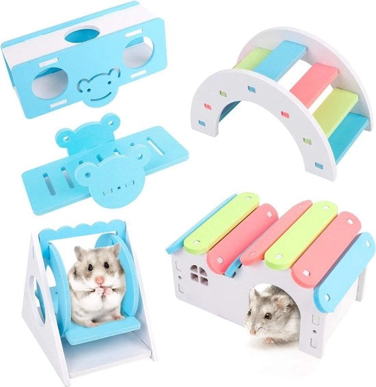 Casa Hamster DIY Ponte Arcobaleno Oscillante Sospensione - Giocattolo di Allenamento - Giardino di Gioco per Hamster - Gerbili Ratti Dwerghamsters