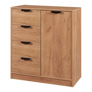 Cassettiera pratico mobile contenitore per ingresso soggiorno camera da letto MDF 90 x 80 x 40 cm effetto rovere 03_0009319