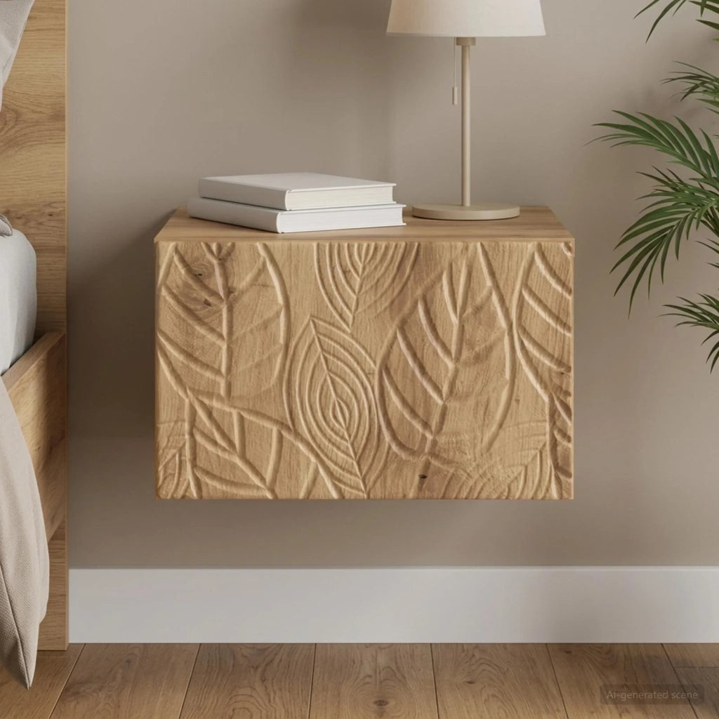Mobiletto da notte a muro Rovere Artigianale 49 x 34,5 x 20 cm 898803