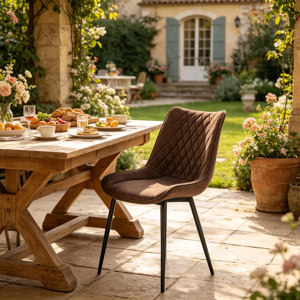 SEDIA da pranzo Set 2 pezzi 85,5 cm Pelle sintetica Marrone