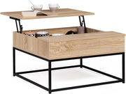 Tavolino quadrato con piano sollevabile DETROIT design industriale