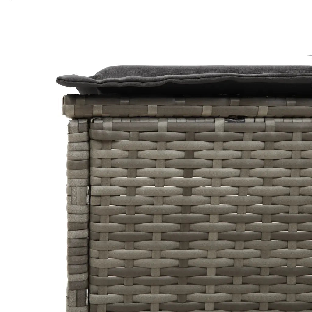 Lettini Prendisole 2 pz | Sdraio da giardino | Lettino da sole con Cuscini Grigio in Polyrattan