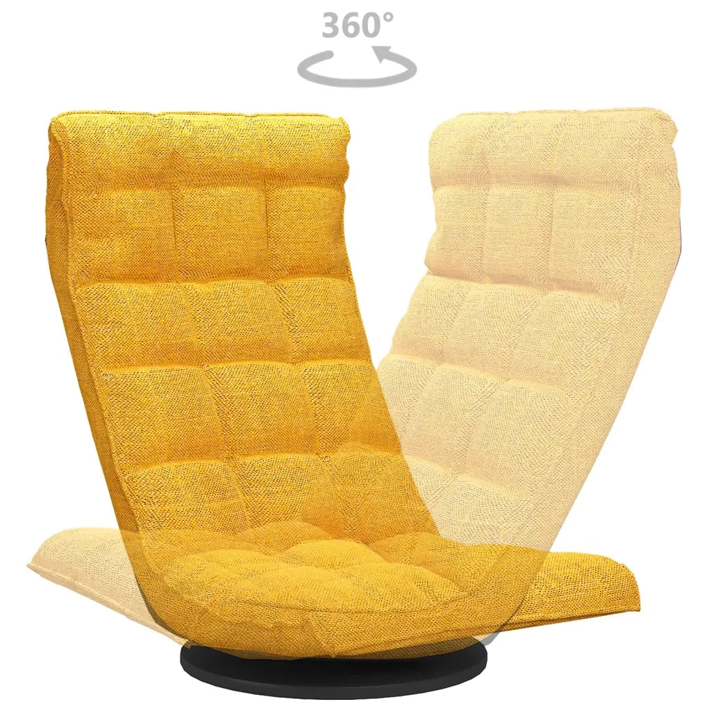 Sedia da Pavimento Girevole Giallo Senape in Tessuto 336581
