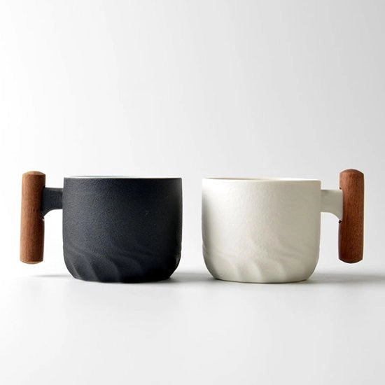 Set di Caffè da 2 pezzi da 70 ml con Maniglia in Legno