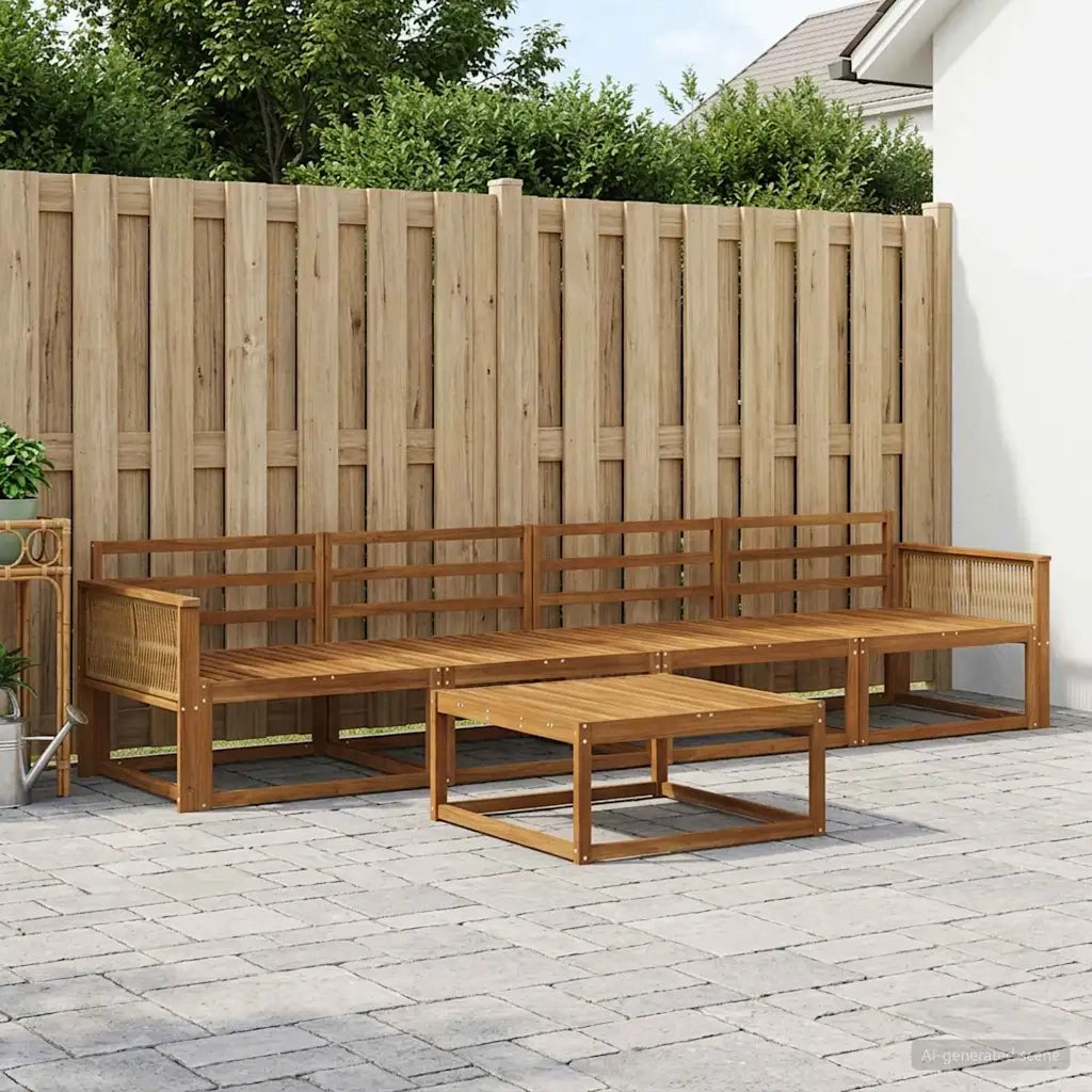 Set di divani da esterno 5 pcs Naturale