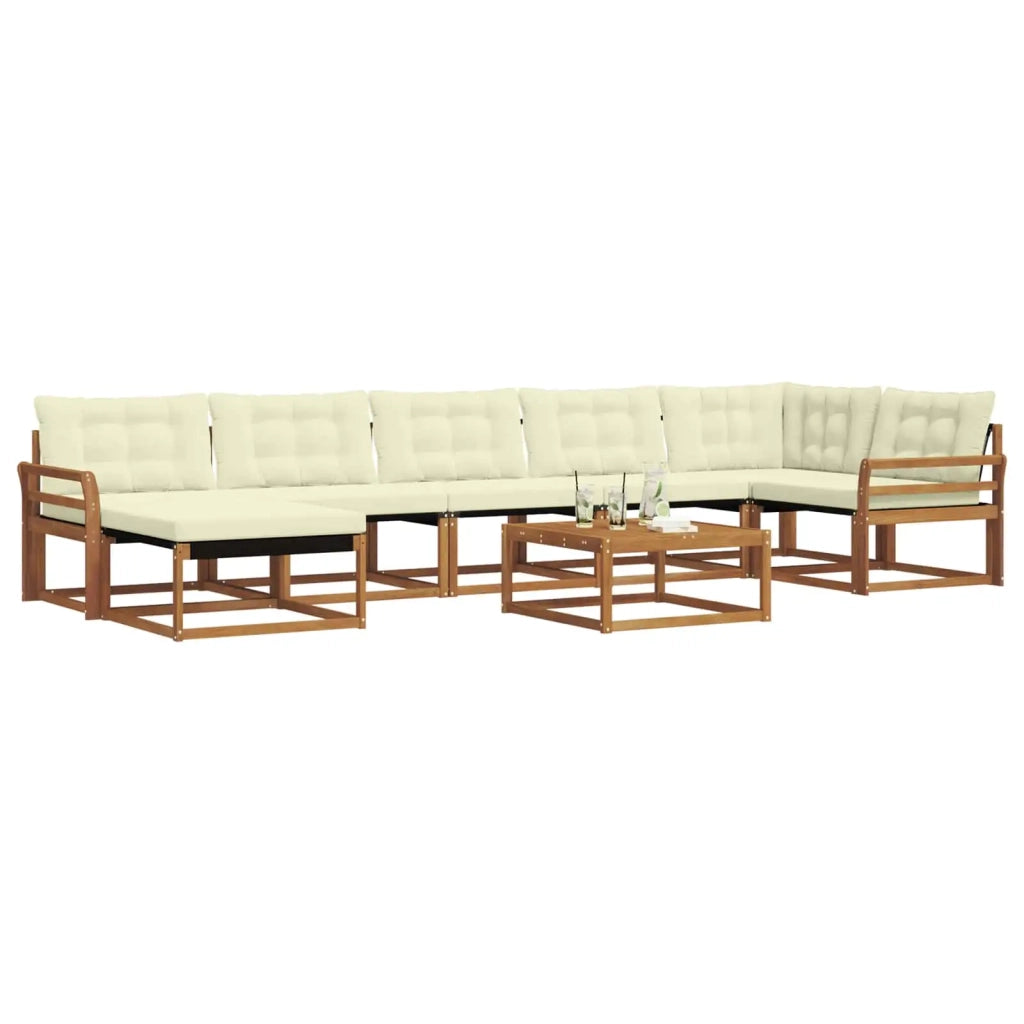 Set di divani da esterno con cuscino 22 pcs Naturale e Crema