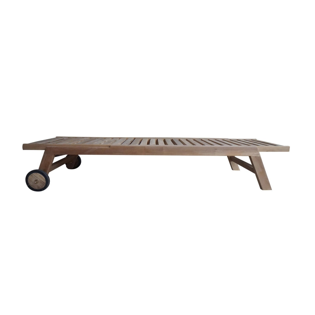 Lettino da giardino in legno di Teak - LEANDER