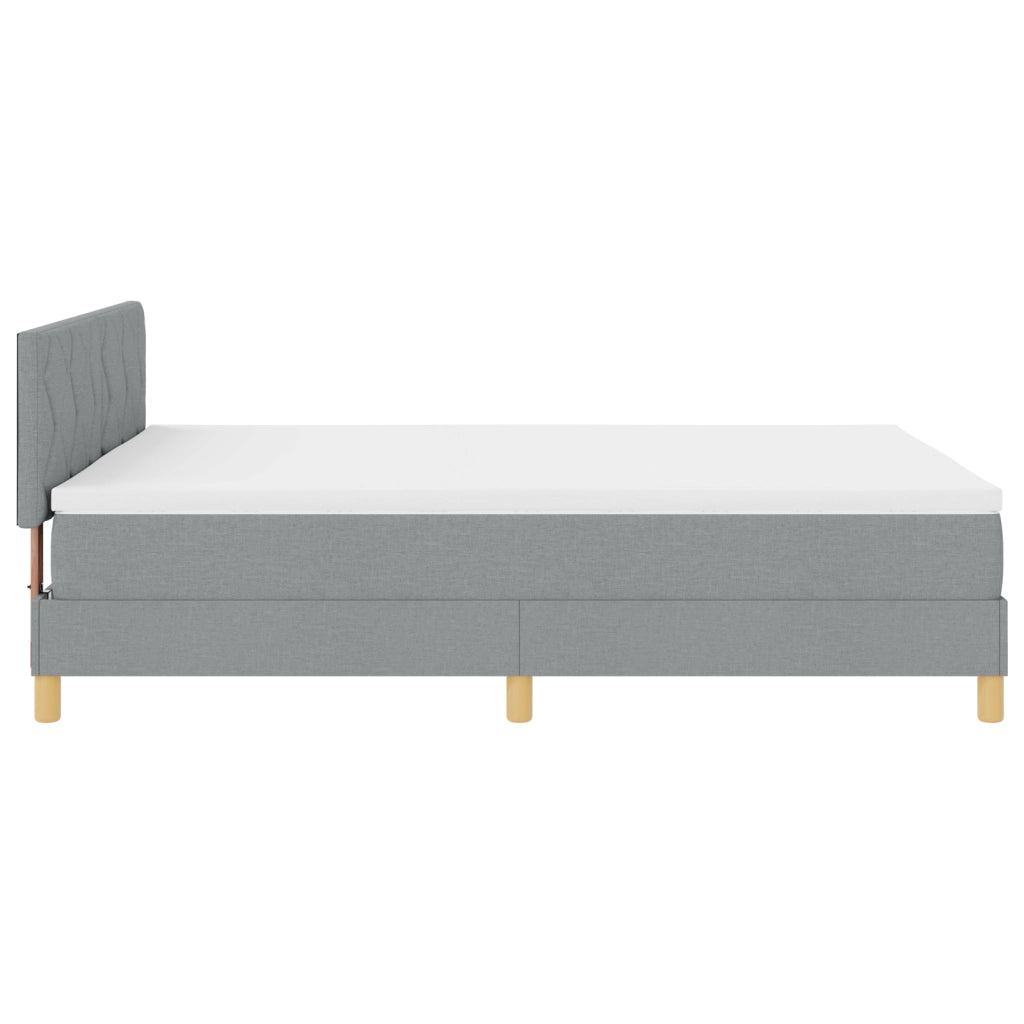 vitaXL Letto rete a molle con Materasso Grigio Chiaro 160x200 cm Tessuto