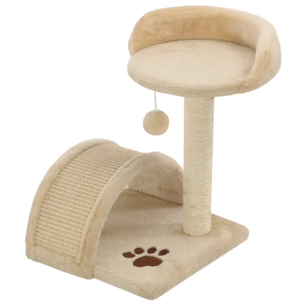 Albero per Gatti con Tiragraffi in Sisal 40 cm Beige e Marrone 170544