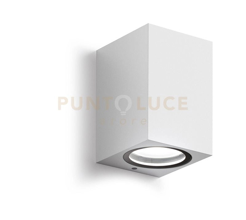 GES910- APPLIQUE BIANCO 1 LUCE ATTACCO GU10 IP44 6,8X10CM QUADRATO