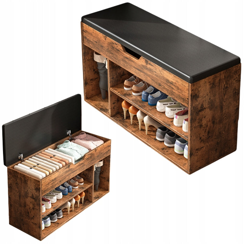 Scarpiera marrone da 80x30x44 cm, compatta e funzionale.