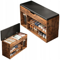 Scarpiera marrone da 80x30x44 cm, compatta e funzionale.