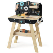 Banco da lavoro per bambini officina con strumenti in legno e accessori giocattolo, Banco set da gioco con attrezzi per bambini