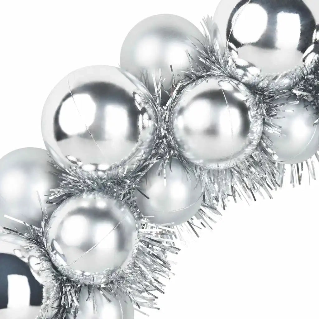 Corone di Palline di Natale 2 pz Argento 33 x 33 x 7 cm CFW9929844