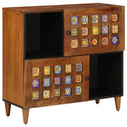 Credenza-Buffet-Armadio da cucina Noce 80 x 33,5 x 75 cm Legno di mango massello