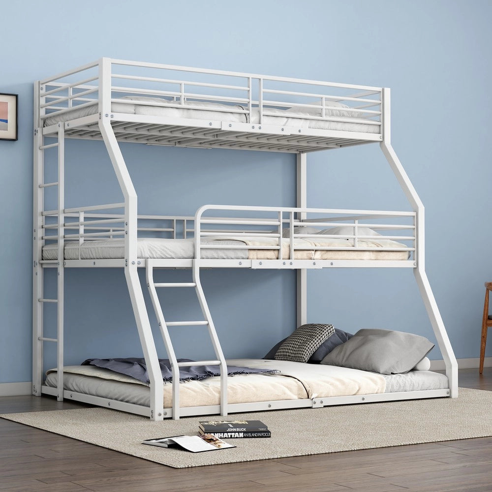 Letto a Castello Triplo ¨C MINIMAL ¨C Metallo Bianco 90x200 / 120x200 / 140x200