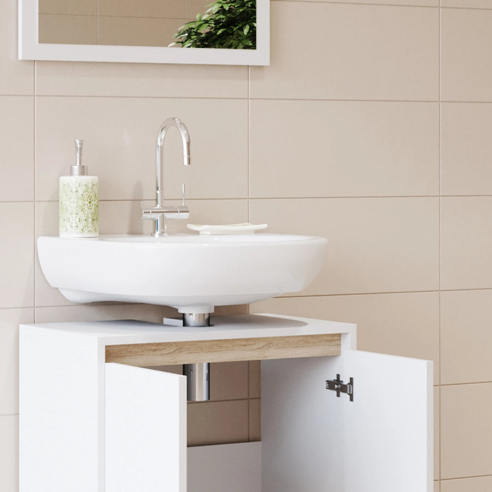 Vicco Set mobili bagno Bianco/Sonoma 2 parti