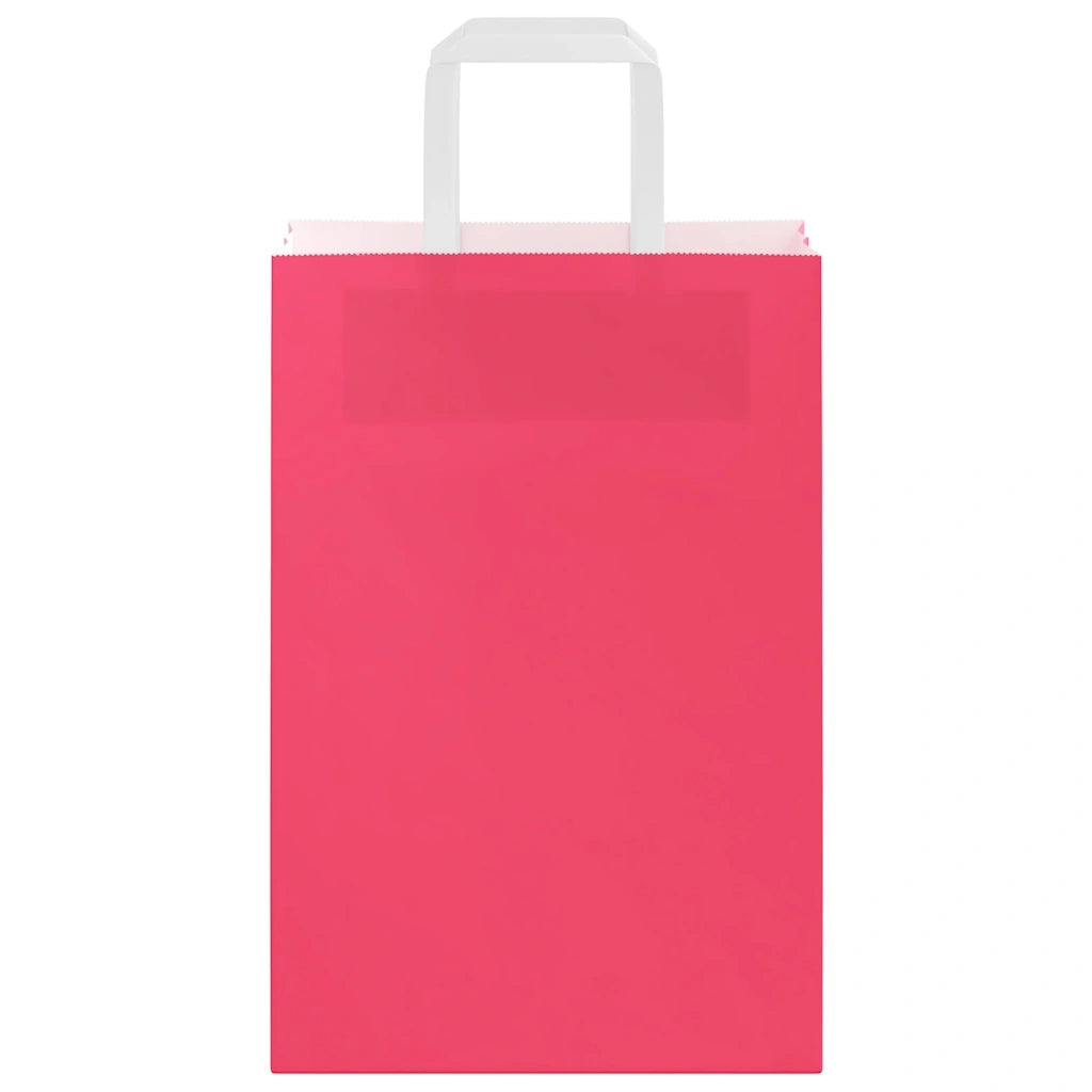 Sacchetti di Carta 50 pz con Manici Rosa 21x11x31 cm