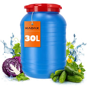 KADAX Barile in plastica da 30 litri per sottaceti di cavoli e cetrioli per acqua piovana Certificato
