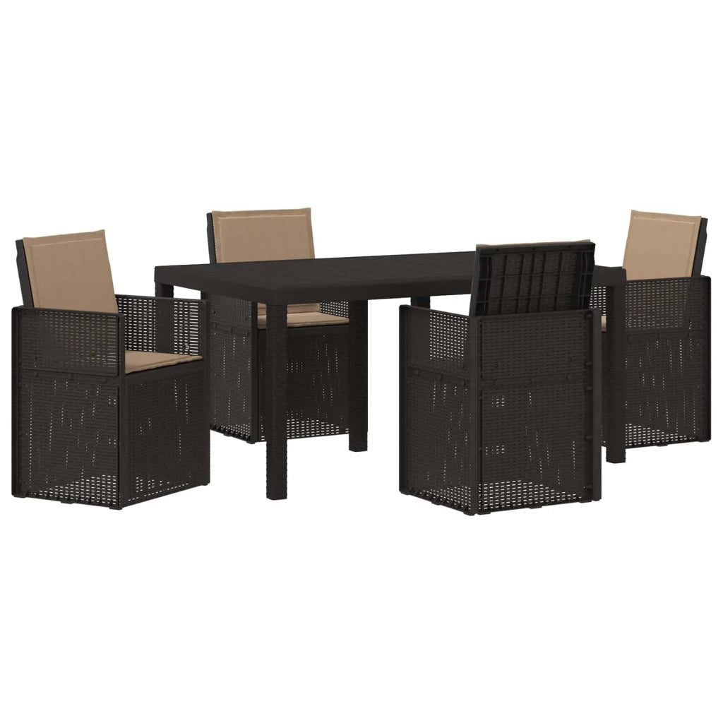 Set da Pranzo per Giardino 5 pcs Antracite e Tortora PP