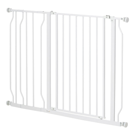 Cancelletto di Sicurezza per Cani Estensibile 75-115 cm per Scale e Porte in Acciaio e ABS Bianco
