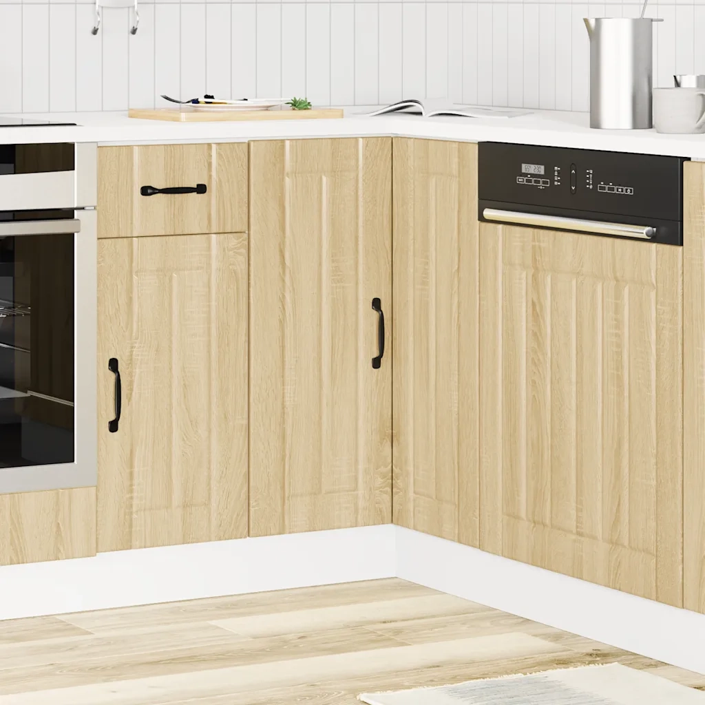 Mobile Base ad Angolo Cucina-Base ad Angolo Cucina Lucca Rovere Sonoma in Truciolato