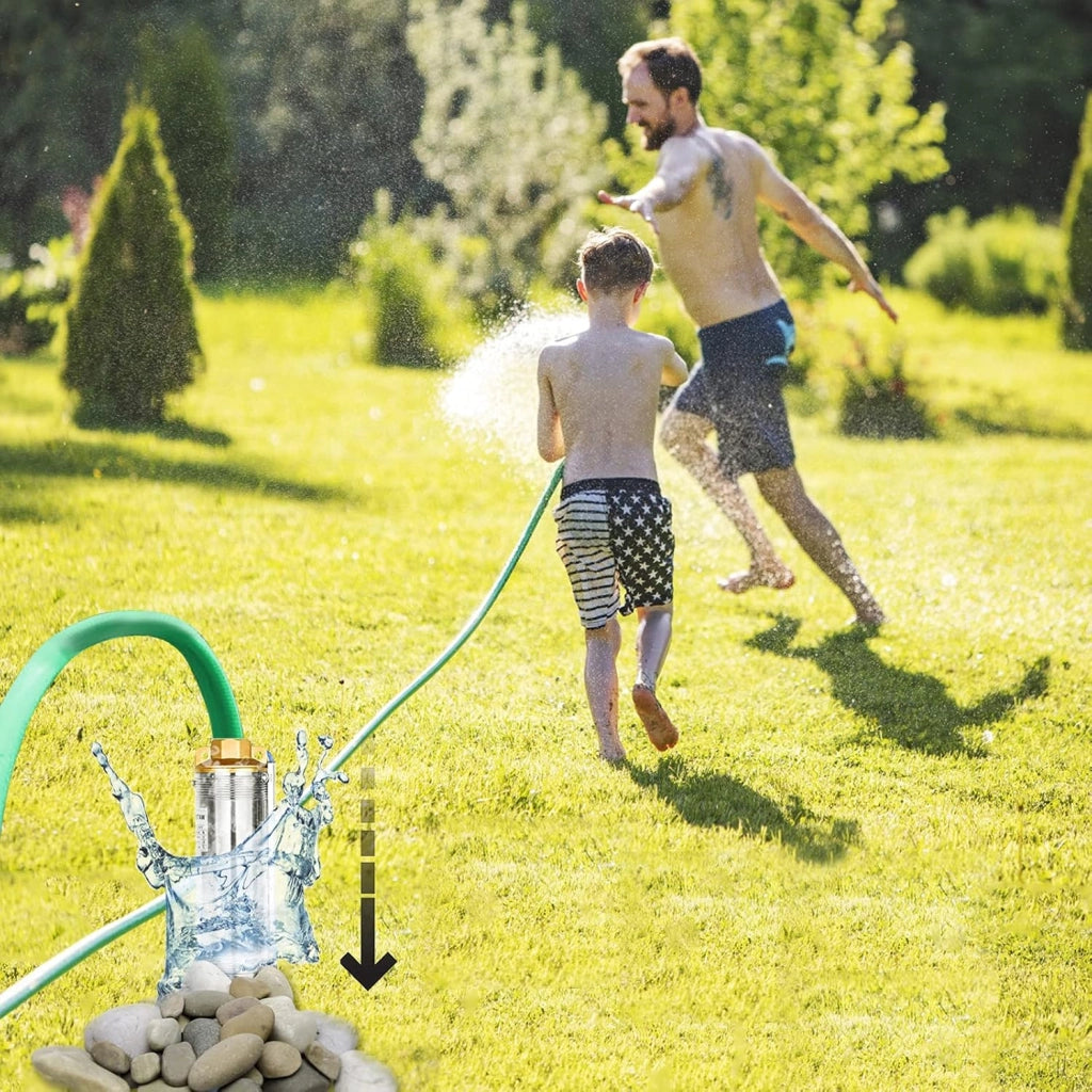 Pompa per pozzi profondi, 230 V, diametro 92 mm, in acciaio inox con portata 1,1 KW, 4000 l/h, pompa a pressione sommersa per alloggiamento
