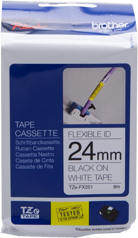 Brother TZE-FX251 nastro per etichettatrice Nero su bianco