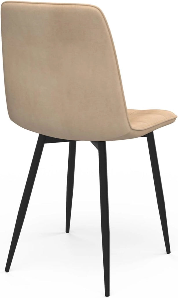 Set di 6 sedie da pranzo MILA in velluto color tortora