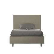 BS COM Letto una piazza e mezza con rete imbottito 110x190 similpelle cappuccino