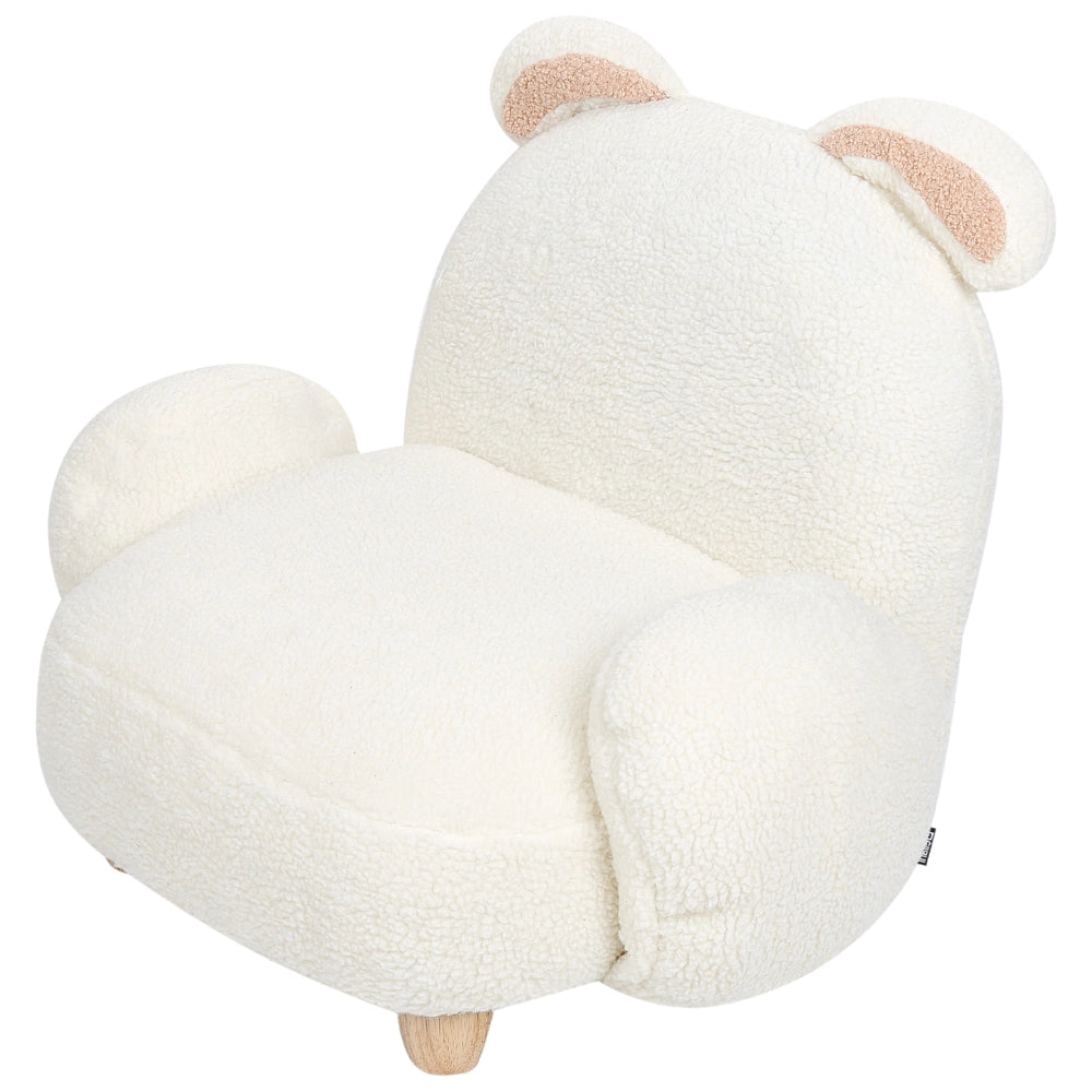 Poltrona per animali Imbottitura in bouclé bianco sporco Seduta per bambini Design moderno Forma di coniglio