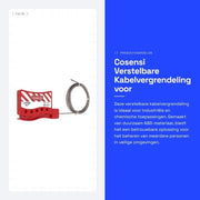 Blocco di sicurezza - Cassetta di blocco - Lockout/Tagout - ABS/Roello Stabile - 5 aperture - Adatto per ambienti industriali/esplosivi - Lunghezza del cavo 2 m