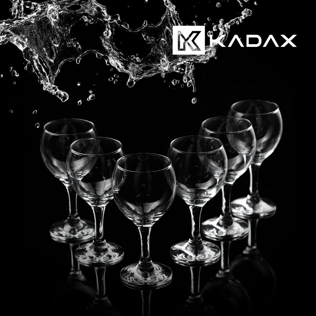 Set di 6 bicchieri da vino rosso KADAX da 210 ml, confezione regalo.