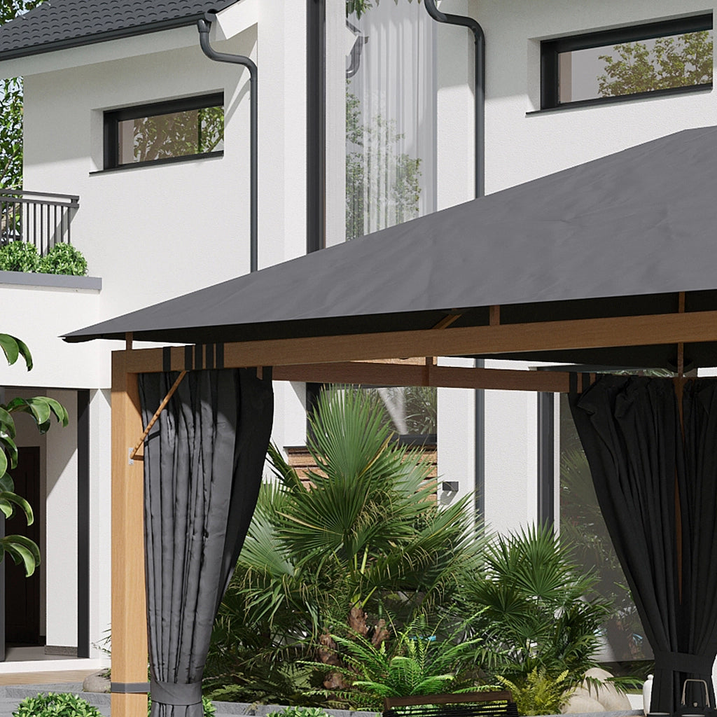 Tonnelle da giardino rettangolare con tende ¨C Minimal ¨C 4x3 m, struttura alluminio