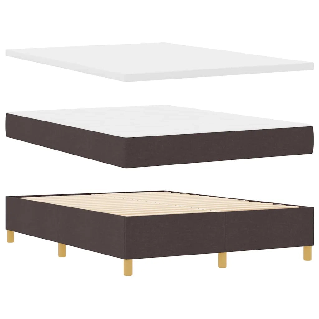 Letto a molle con materasso Marrone Scuro 160 x 200 cm Tessuto 3339710