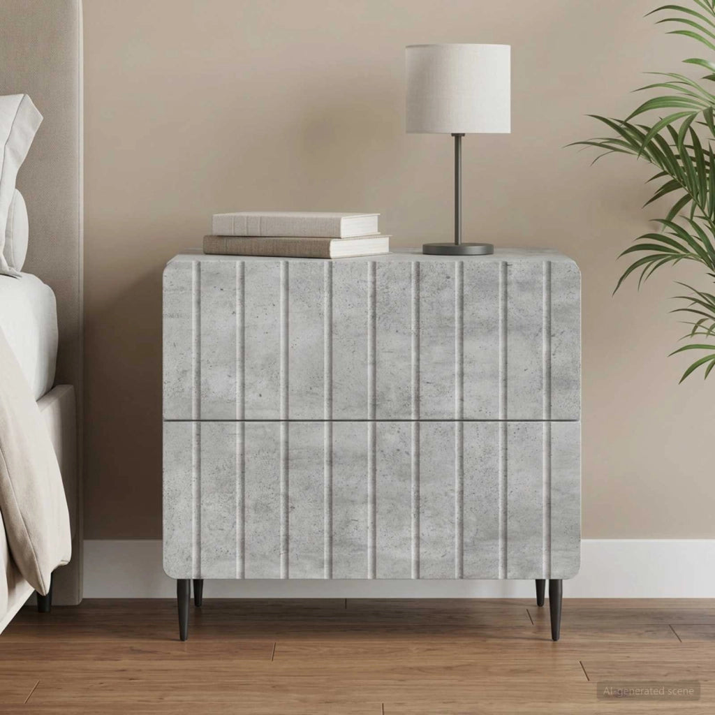 Armadio da Notte Grigio Cemento 62 x 34,5 x 49,5 cm 894318