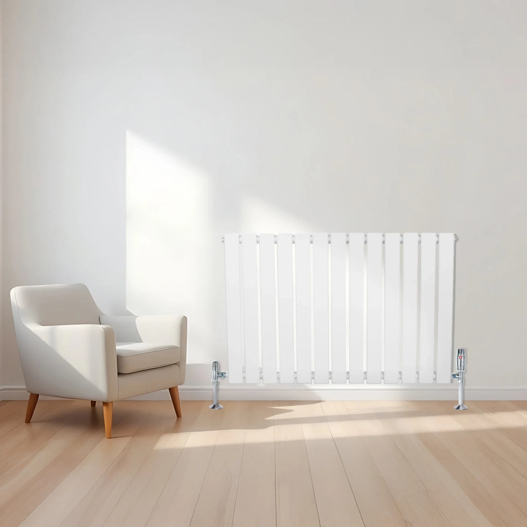 Radiatore Orizzontale Design Piatto Colonna Singola Bianco 600x910 mm