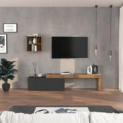 WHOUS Parete attrezzata Chronos set soggiorno antracite opaco e rovere 180/290x40 cm