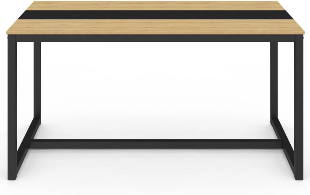 Tavolo da pranzo DOVER per 8 persone con fascia centrale nera design industriale 150 cm