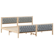 Letto matrimoniale | Letto per adulti | Struttura del letto Grigio chiaro 200 x 200 cm Pino massello