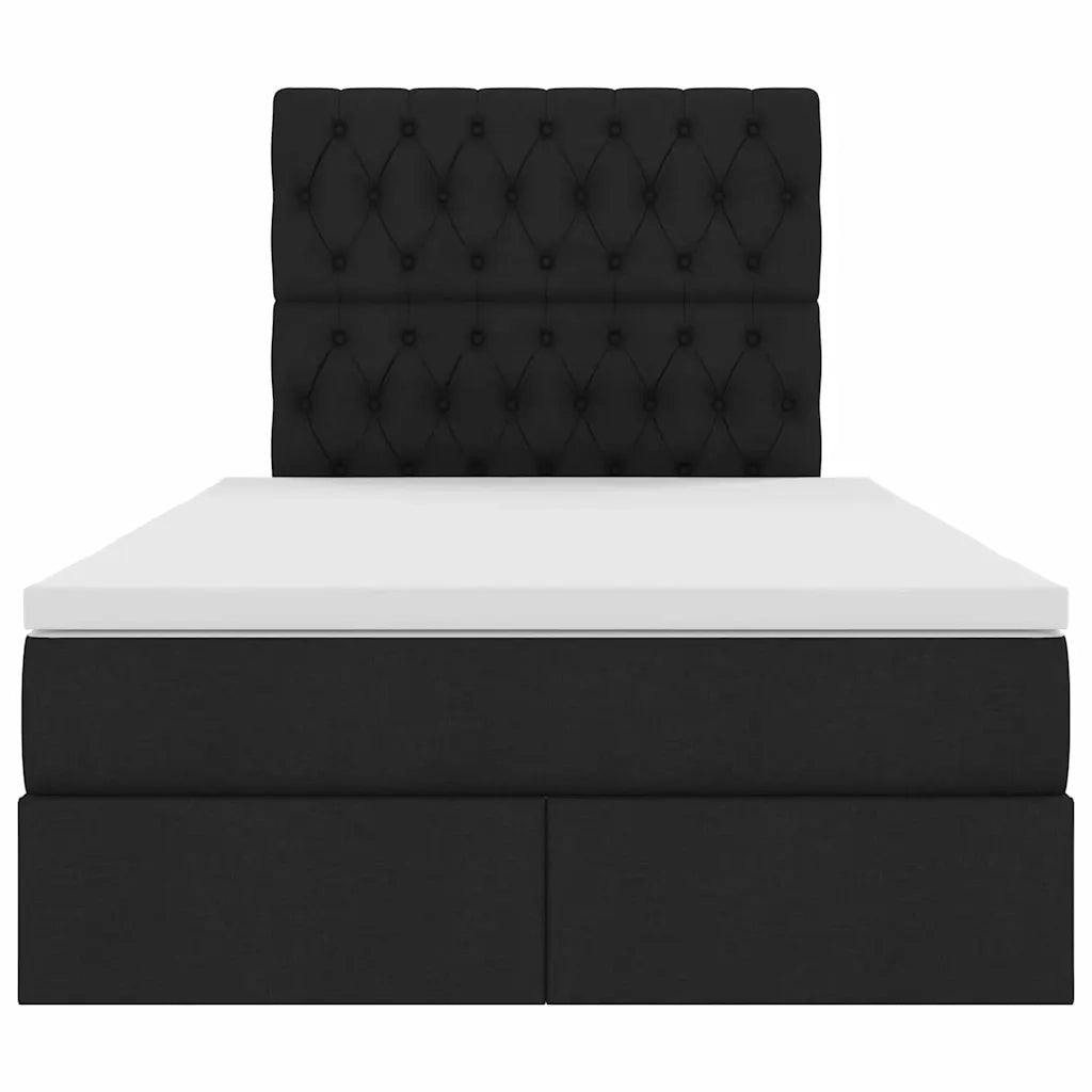 Letto con contenitore e materasso Nero 120 x 200 cm Poliestere 3371837