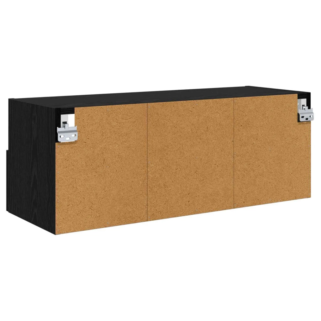 Mobile TV da parete Rovere Nero 80 x 30 x 30 cm 882932