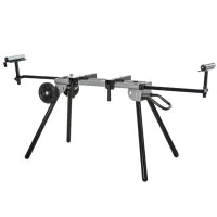 DURHAND Cavalletto Supporto per Sega Troncatrice Universale Estensibile e Pieghevole, Capacità 150kg, Nero e Argento
