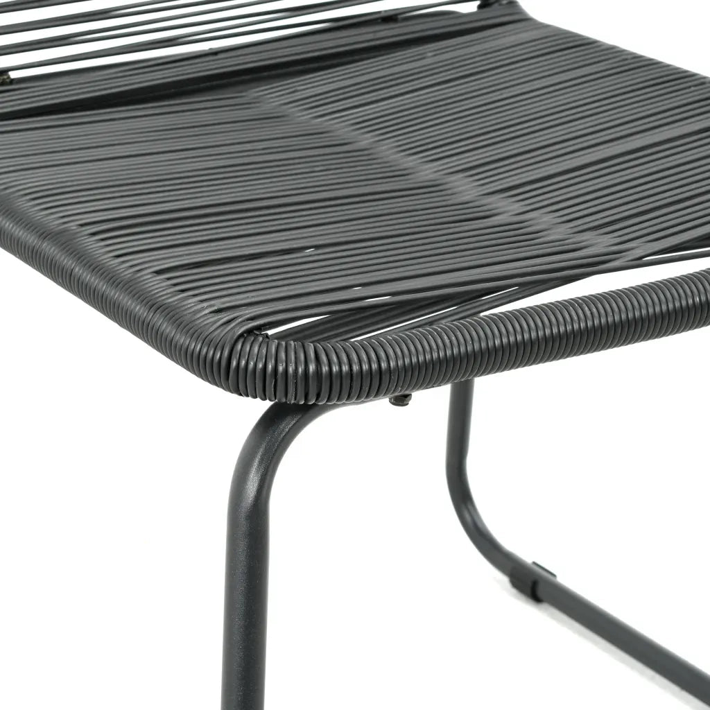 Set da Pranzo da Giardino 3 pz | Set Salotto da Giardino in Rattan PVC Nero